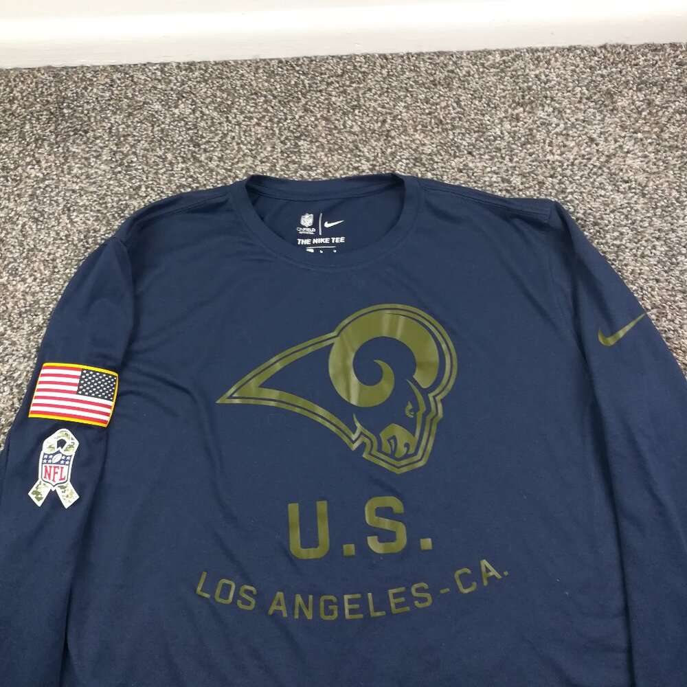 Los Angeles Rams Shirt Nike Salute to Service Long Sleeve Mens Large Slim Fit